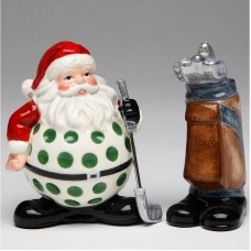 CosmosGifts Golfer Santa Claus 2-Piece Salt and Pepper Set SMOS1459